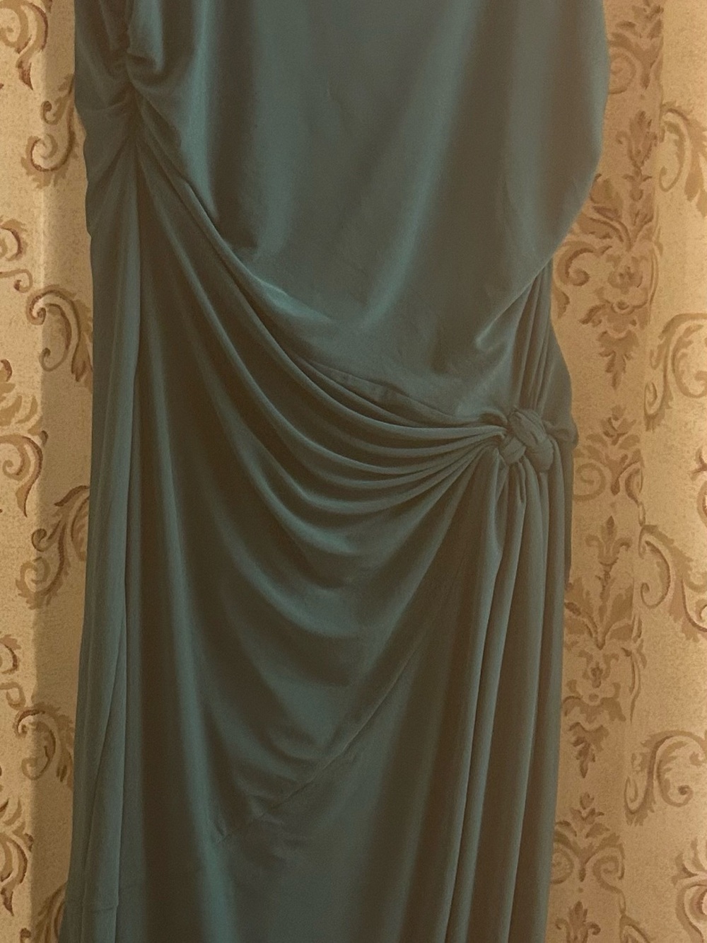White House Black Market Teal Knot-Detail Midi Dress
